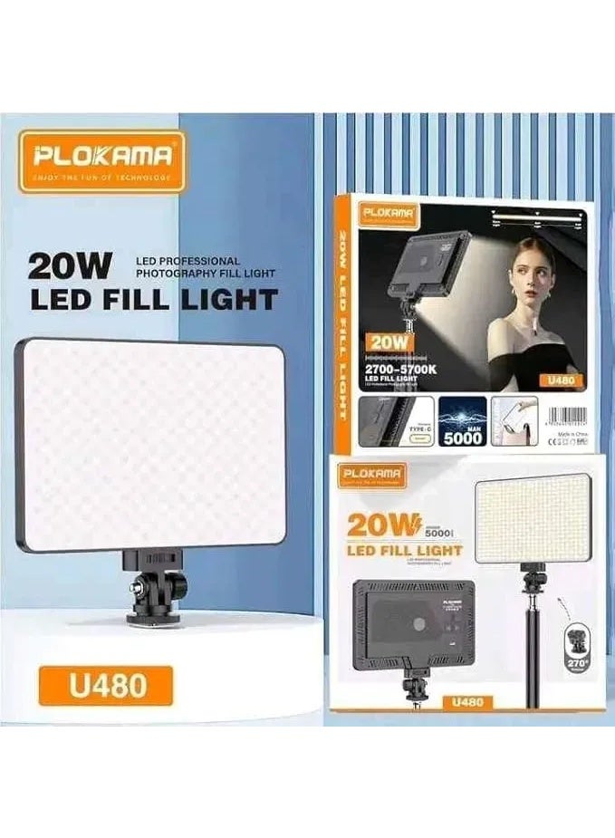 بلوكاما إضاءة صور فلاش LED قابلة لإعادة الشحن 20 واط من بلوكاما U480، 2700-5700 كلفن - Image 2