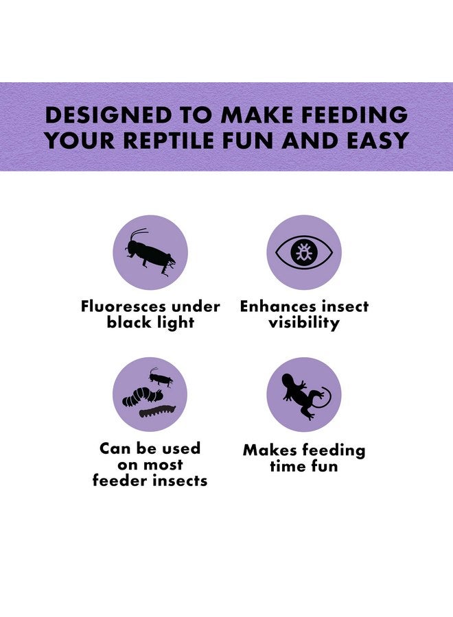زيلا مسحوق Zilla Cricket Glow - يُضاف إلى طعام الزواحف للحصول على لمسة مرحة، أكثر إثارة من مسحوق الكالسيوم العادي! يتوهج تحت الضوء الأسود، مثالي للحشرات، 4 أونصات - Image 4