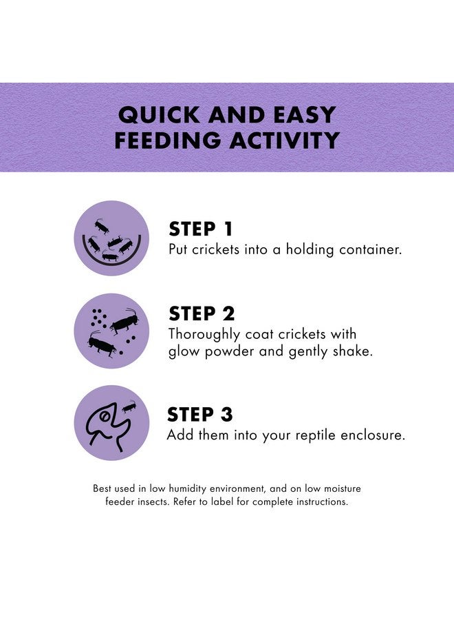 زيلا مسحوق Zilla Cricket Glow - يُضاف إلى طعام الزواحف للحصول على لمسة مرحة، أكثر إثارة من مسحوق الكالسيوم العادي! يتوهج تحت الضوء الأسود، مثالي للحشرات، 4 أونصات - Image 3