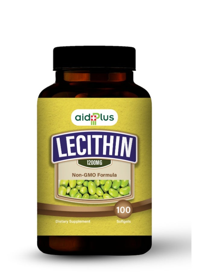 Aidplus Lecithin 1200 Mg – 100 Softgels, Supports Brain Function, Liver Health, And Cholesterol Balance 