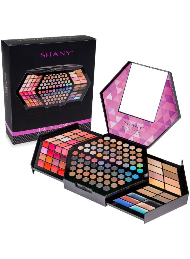 SHANY Haute Honey Makeup Set AllinOne Makeup Kit with 80 Eyeshadows 32 Lip Colors 6 Gel Eyeliners 4 Face Powders 4 Blushes and 4 Eyebrow Powders - Image 3