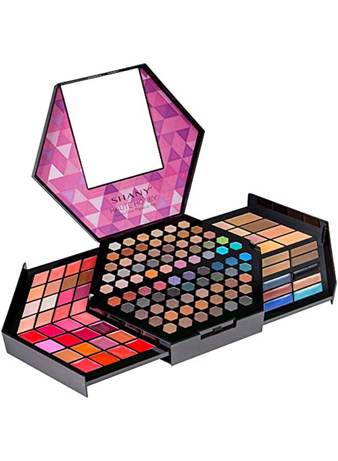 SHANY Haute Honey Makeup Set AllinOne Makeup Kit with 80 Eyeshadows 32 Lip Colors 6 Gel Eyeliners 4 Face Powders 4 Blushes and 4 Eyebrow Powders - Image 4