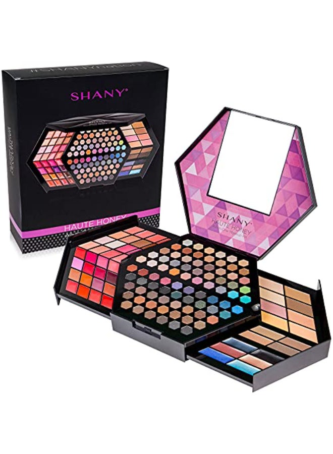 SHANY Haute Honey Makeup Set AllinOne Makeup Kit with 80 Eyeshadows 32 Lip Colors 6 Gel Eyeliners 4 Face Powders 4 Blushes and 4 Eyebrow Powders - Image 1