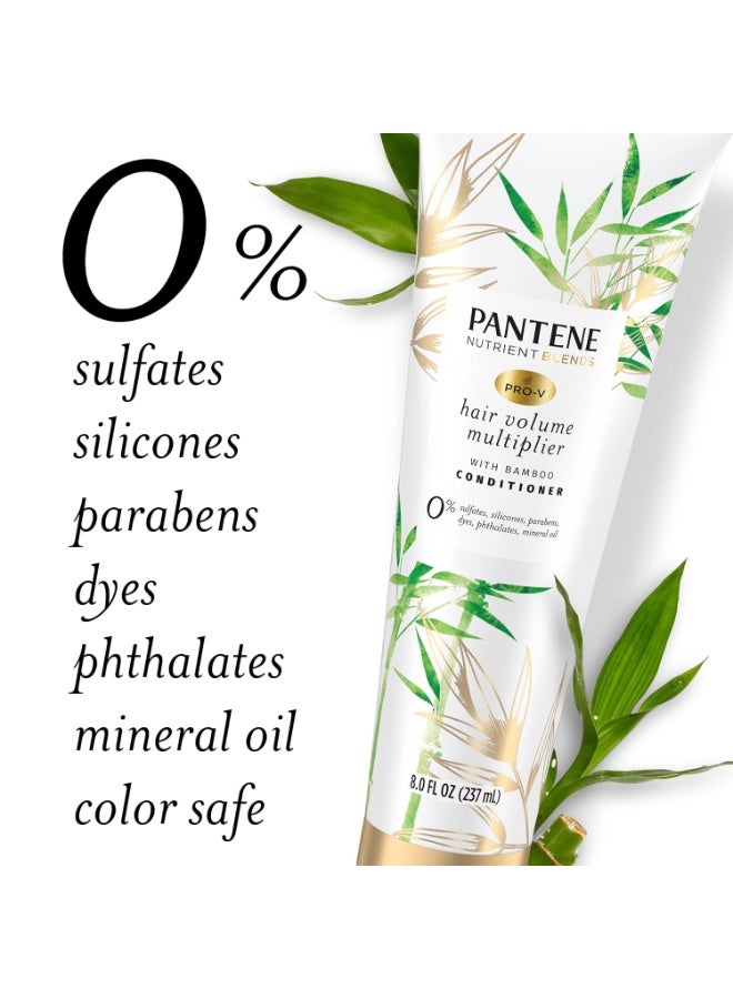 Pantene Sulfate Free Conditioner, Volumizing conditioner for fine or flat hair with Bamboo, Color Safe, 8.0 oz - Image 3