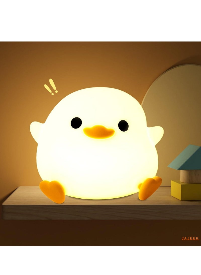 JAJEEK Cute Duck Night Light – Perfect Gifts for Girls, Nursery Room Decor Lamp, Touch Control, Rechargeable & Dimmable, Made of ABS+SIL Plastic, Ideal Birthday Gift for Boys - Image 1