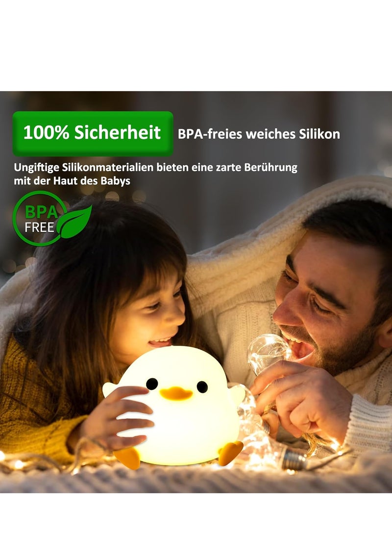 JAJEEK Cute Duck Night Light – Perfect Gifts for Girls, Nursery Room Decor Lamp, Touch Control, Rechargeable & Dimmable, Made of ABS+SIL Plastic, Ideal Birthday Gift for Boys - Image 2