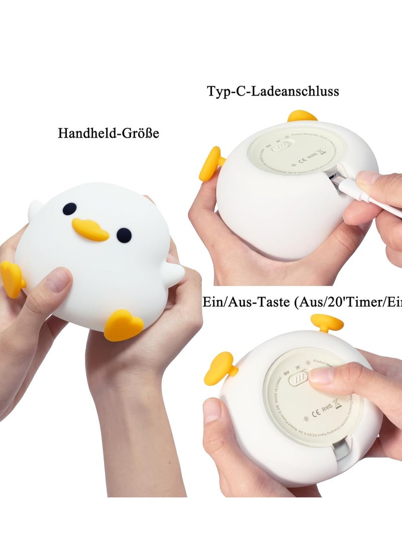 JAJEEK Cute Duck Night Light – Perfect Gifts for Girls, Nursery Room Decor Lamp, Touch Control, Rechargeable & Dimmable, Made of ABS+SIL Plastic, Ideal Birthday Gift for Boys - Image 4