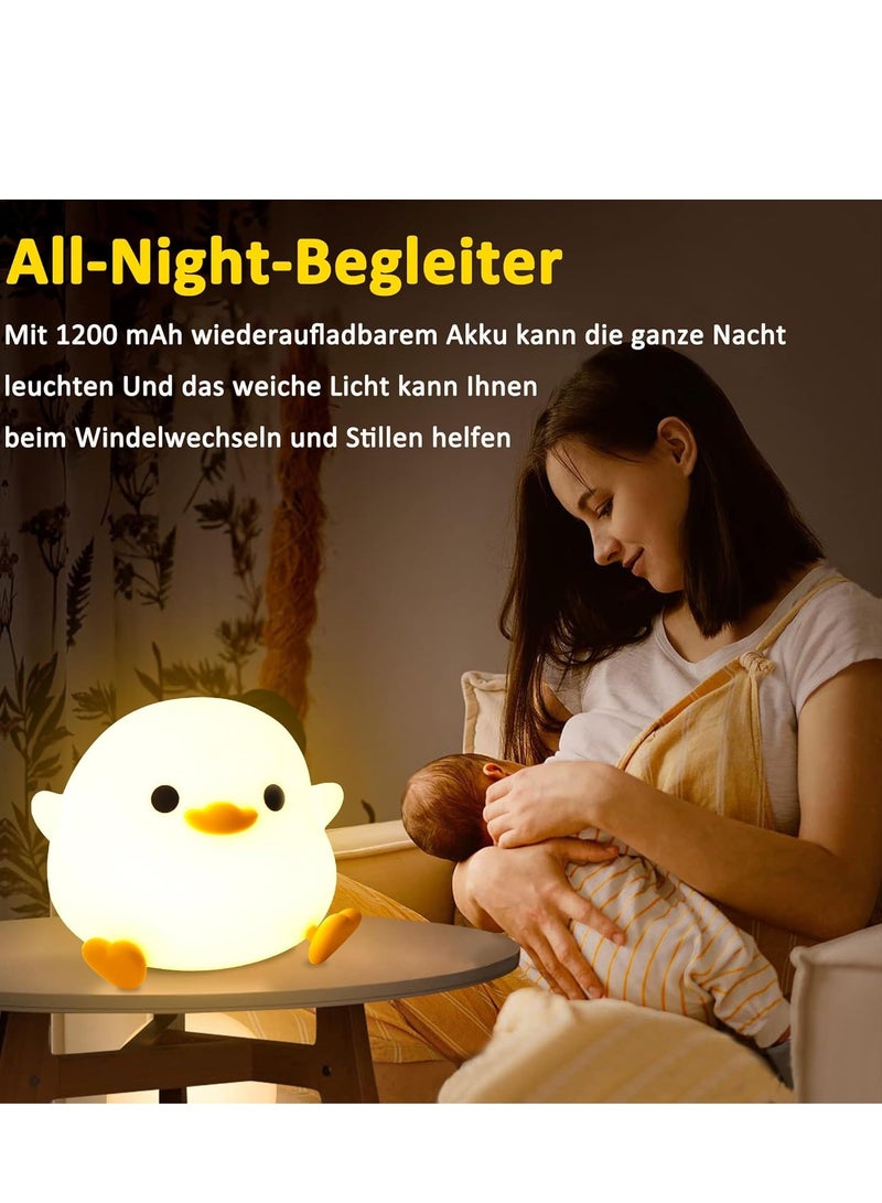 JAJEEK Cute Duck Night Light – Perfect Gifts for Girls, Nursery Room Decor Lamp, Touch Control, Rechargeable & Dimmable, Made of ABS+SIL Plastic, Ideal Birthday Gift for Boys - Image 3
