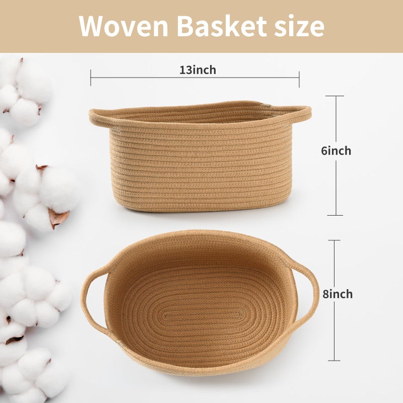 Happyiren Cute Woven Gift Basket with Handle â€“ Brown Storage Basket Empty, Gift Baskets for Valentines Day Birthday Baby Shower Raffle Burr, Decorative Organizer ontainer for Office, Home - Image 2
