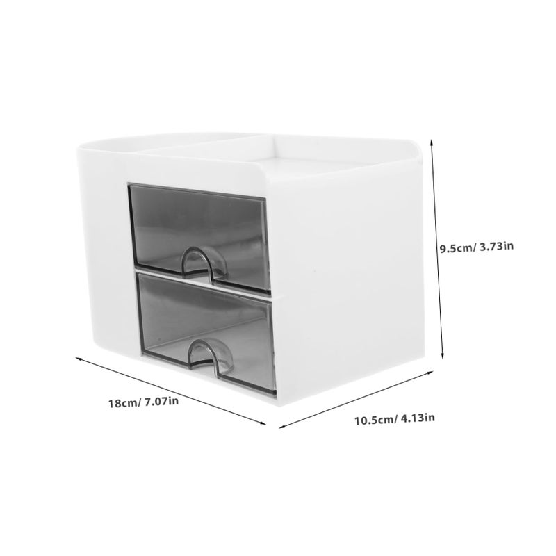 White Desktop Organizer Multi Functional Stationery Storage Box For Office Home Study Material Capacity Easy Access - Image 3