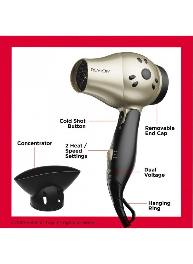 Revlon Revlon 1875W Compact Folding Handle Hair Dryer | Great For Travel  - Image 2
