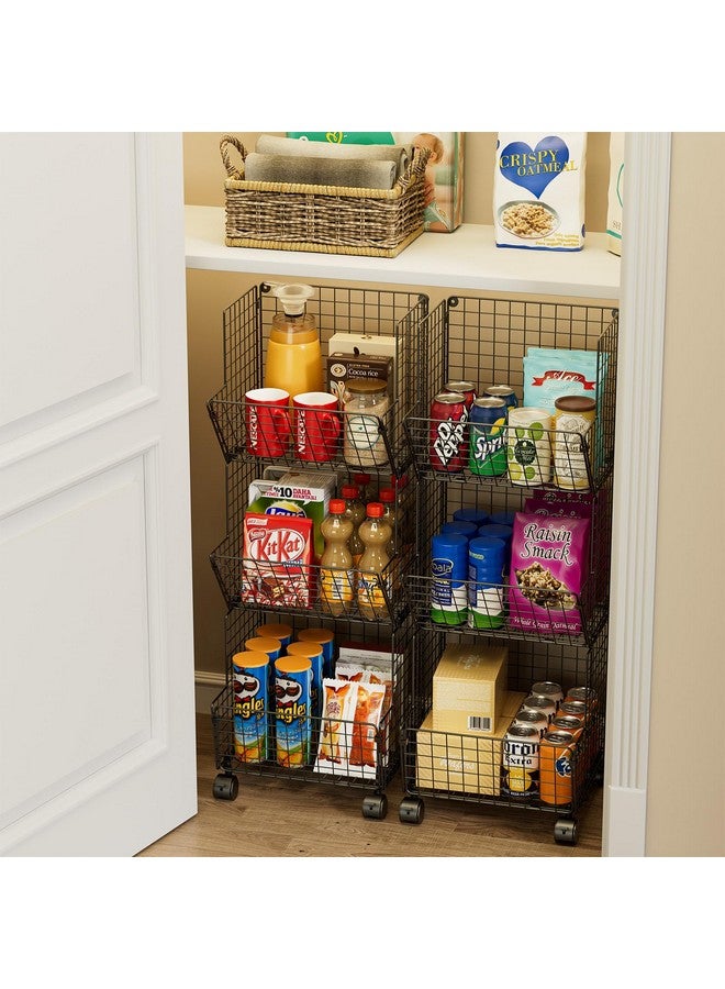 Sonyabecca Outdoor Toy Storage, Play Kitchen Organizer with 5 S-Hooks, Rolling Garage Basket, Pantry Floor Snack Cart,Toy Shelf Dog Storage Organizer Kids Bookshelf - Image 3