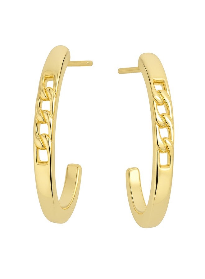 استيل أقراط إستيل نصف دائرية مطلية بالذهب الوردي عيار 24 قيراطاً بتصميم جديلة للبنات - Image 1