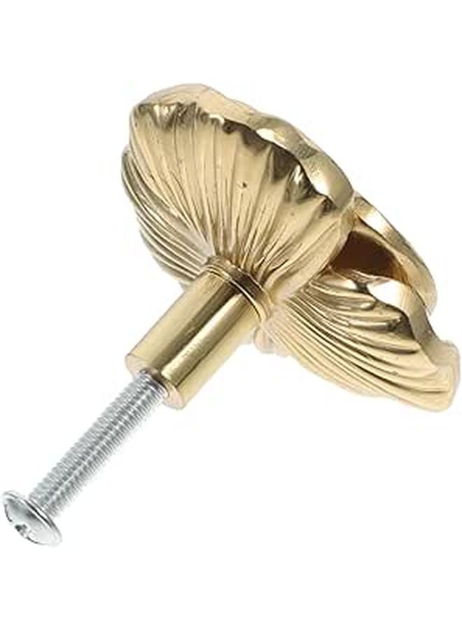 Brass Flower Knob 44x25mm Decorative Cabinet Pull Handle For Kitchen Wardrobe Drawer - Image 1