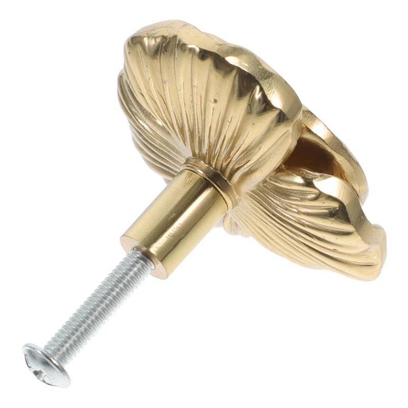 Brass Flower Knob 44x25mm Decorative Cabinet Pull Handle For Kitchen Wardrobe Drawer - Image 2