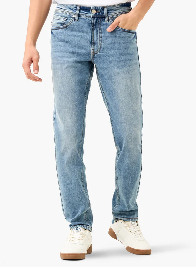 Lee Cooper Lee Cooper Slim Fit Jeans with Button Closure and Pockets