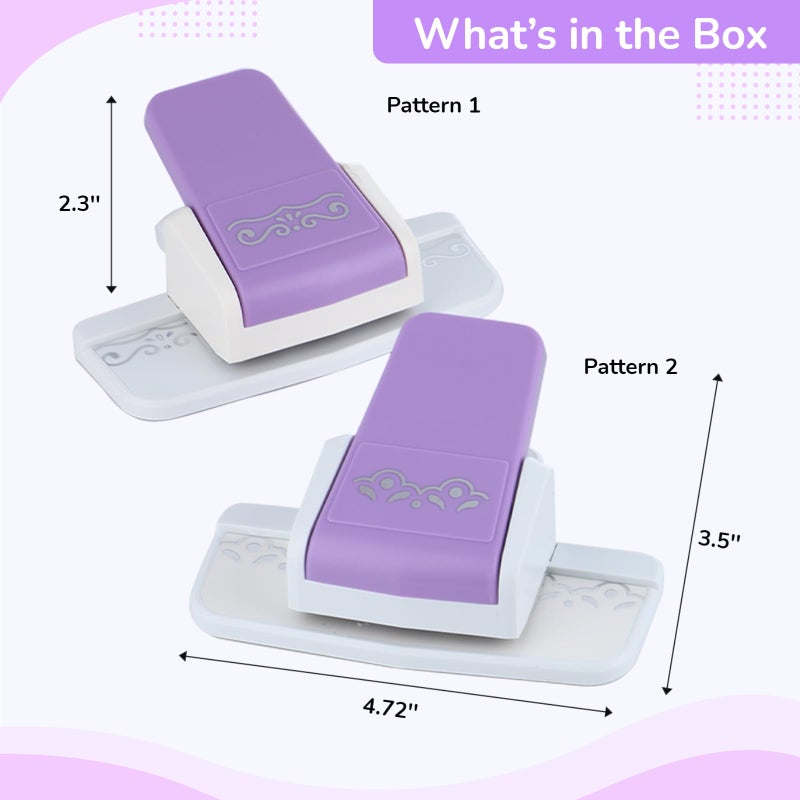 Anjetan 2pcs Border Punches, Border Edge Craft Floral Pattern Punches, Border Punches for Paper Crafts, Scroll Punch for Scrapbooks, Wedding Cards, Greeting Cards, Decoration and DIY Arts - Image 4