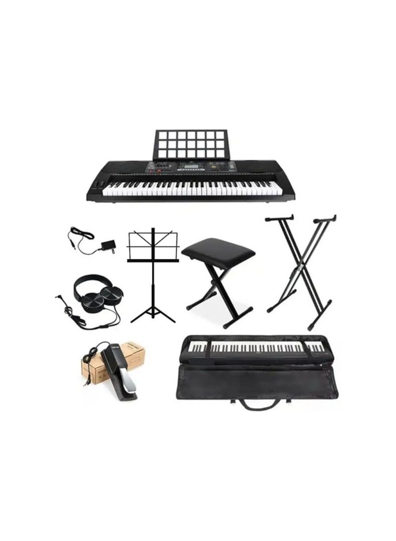 AIERSI Beginner Combo For Aiersi Touch Response 61 Keys Electronic Organ ARS1928BK