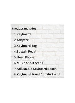 AIERSI Beginner Combo Aiersi 61 Keys Touch Response Electronic Organ ARS1758BK  - Image 2