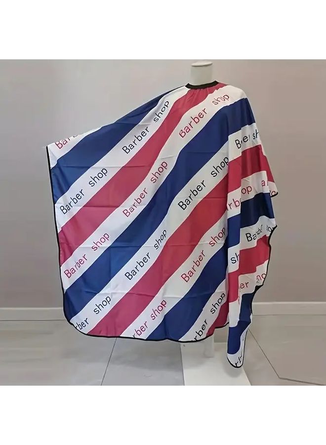 Retro Blue Hair Salon Cape Shatter Proof Polyester Barber Apron Men - Image 1