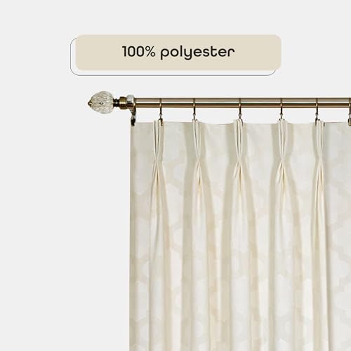 ACHIM Windsor Room Darkening Pinch Pleat Panel Window Curtains - 34 x 63 Inch (Ivory) - Polyester Soft Window Panel Windsor Blackout Drapes - Pleated Shades for Bedroom & Living Room Home Decor - Image 3