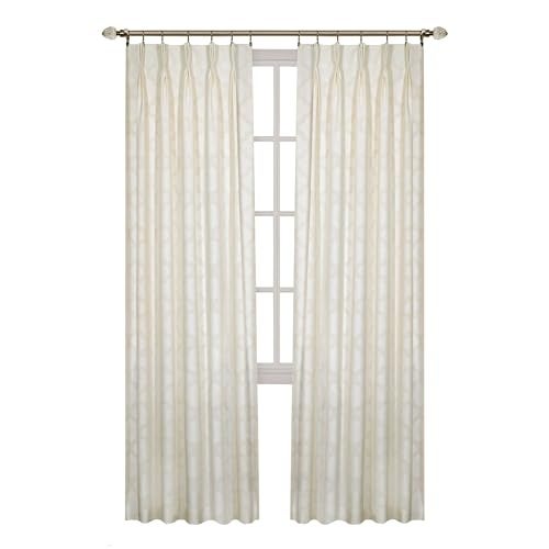ACHIM Windsor Room Darkening Pinch Pleat Panel Window Curtains - 34 x 63 Inch (Ivory) - Polyester Soft Window Panel Windsor Blackout Drapes - Pleated Shades for Bedroom & Living Room Home Decor - Image 1