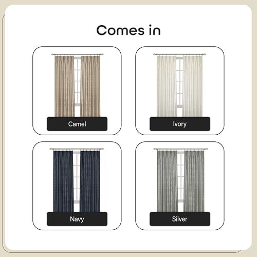 ACHIM Windsor Room Darkening Pinch Pleat Panel Window Curtains - 34 x 63 Inch (Ivory) - Polyester Soft Window Panel Windsor Blackout Drapes - Pleated Shades for Bedroom & Living Room Home Decor - Image 5