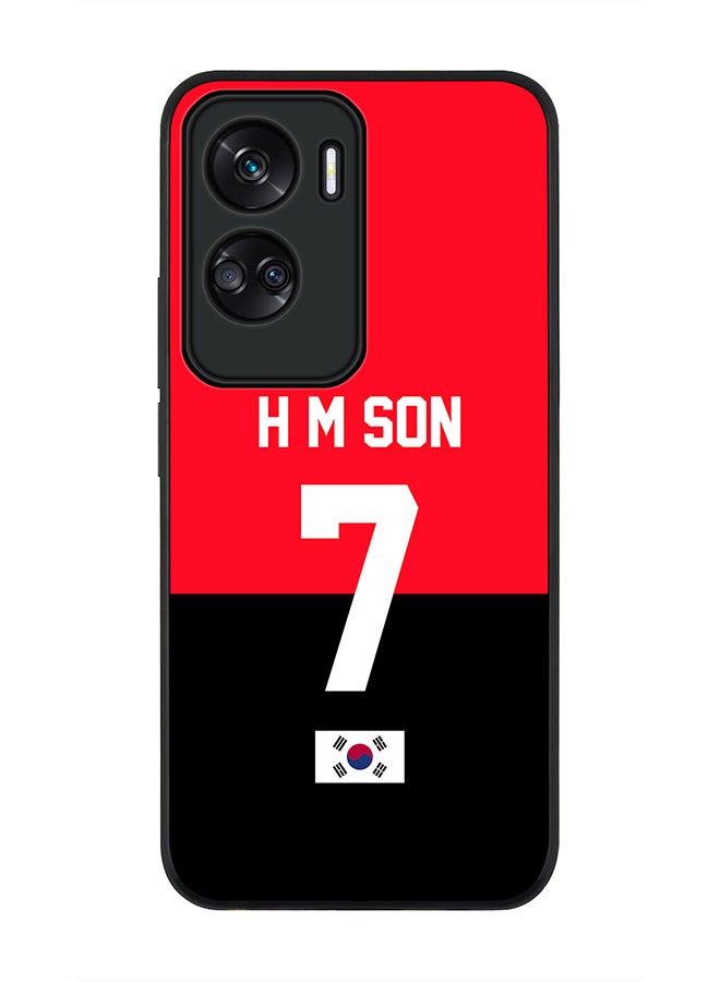 Stylizedd Rugged Black edge case for Honor 90 Lite  5G  Honor X50i 5G, Slim fit Soft Case Flexible Rubber Edges Anti Drop TPU Gel Thin Cover -  Football Team - South Korea, Player Name - H M Son - Image 1