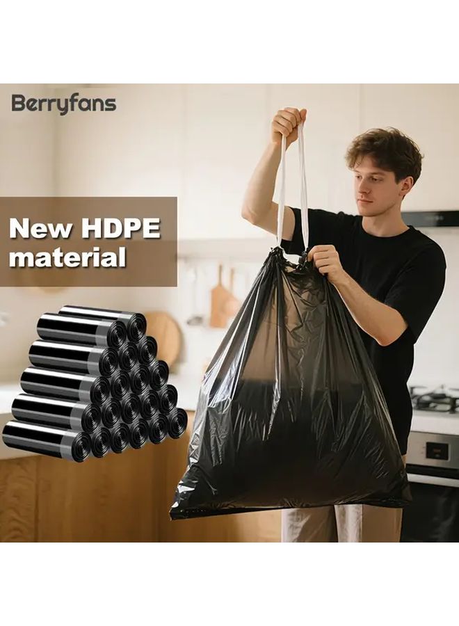 Thickened Large Drawstring Garbage Bags 19 69x17 64 Inch 75Pcs 5 Rolls Heavy Duty - Image 4