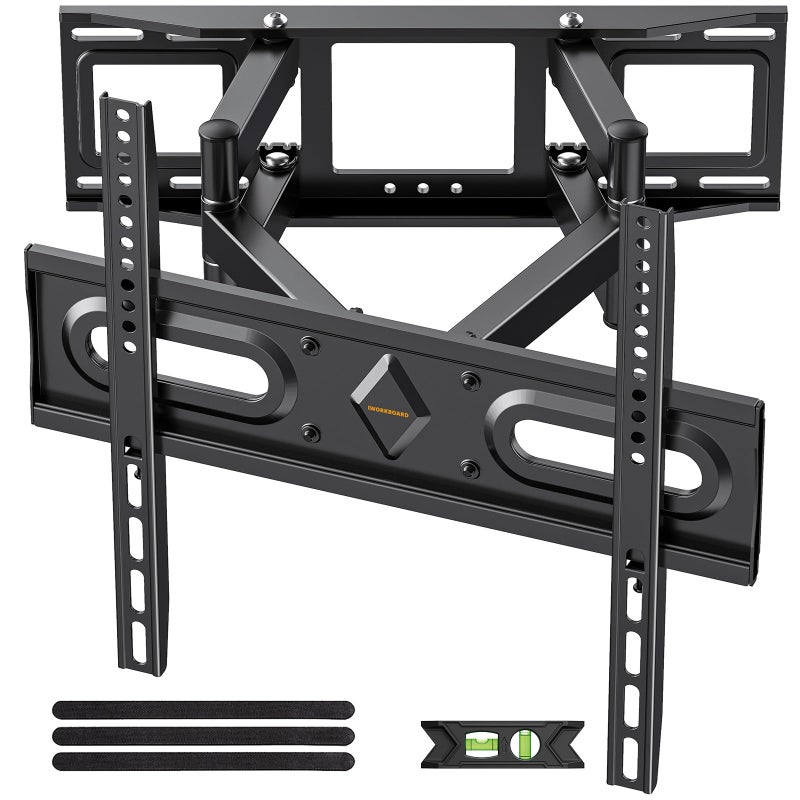 IWORKBOARD 50 55 65 inch Full Motion TV Wall Mount for 32-70 inch TV Bracket, Dual articulating Arms Mount, Tilt Swivel Extension Level, Max VESA 400x400mm, 16" Studs, 110 lbs,Fit Most 40 43 50+ TVs - Image 1