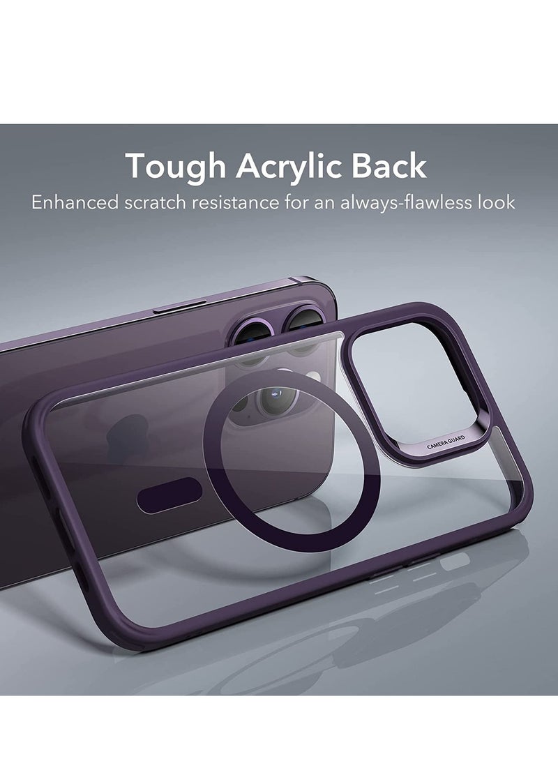 iPhone 14 Pro Max Case, MagSafe Phone Case Supports Magnetic Wireless Charging, Shockproof Military-Grade Protection, Smooth Grip, Classic Hybrid Cover for iPhone 14 Pro Max, Clear Purple