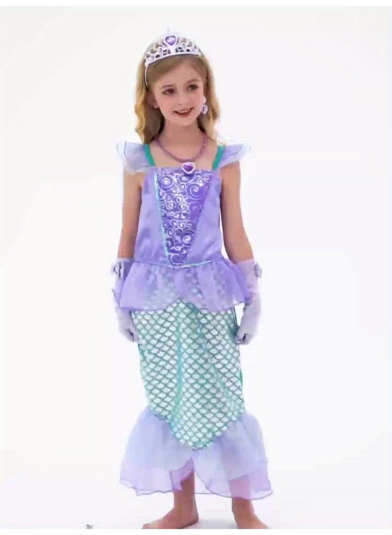 Princess Mermaid Dress — Costume for Girls, Fancy Dress, Birthday Party Cosplay Outfit, Princess Dresses for Girls, Kids Clothes, 120cm - Image 2