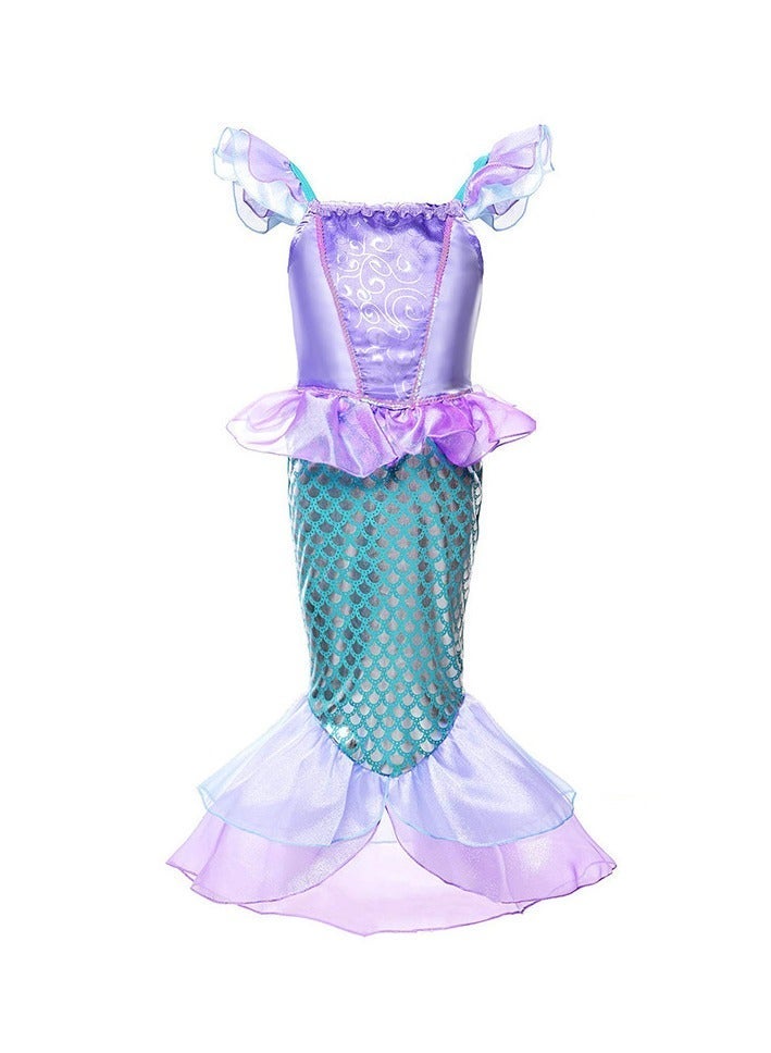 Princess Mermaid Dress — Costume for Girls, Fancy Dress, Birthday Party Cosplay Outfit, Princess Dresses for Girls, Kids Clothes, 120cm - Image 4