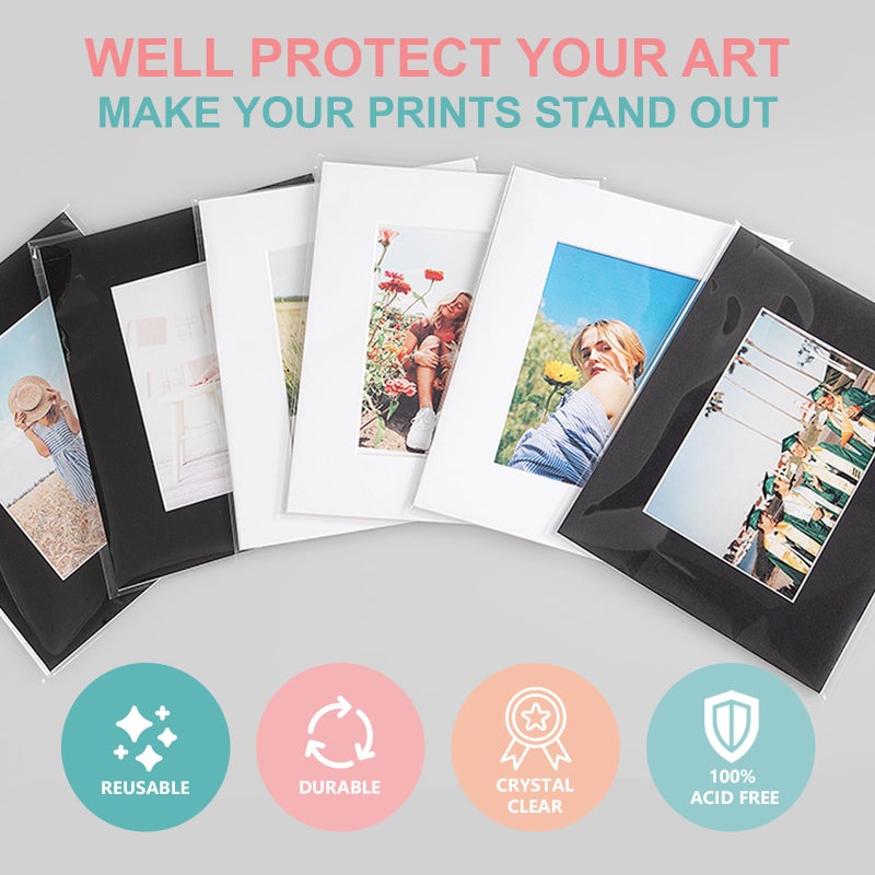 Somime Acid-Free Picture Sleeves, 100Pack Crystal Clear Storage Bags for 4x6 Art Prints, Pictures, Photos, Frame Mats (Bag Size: 4 7/8" x 6 1/2") - Image 5