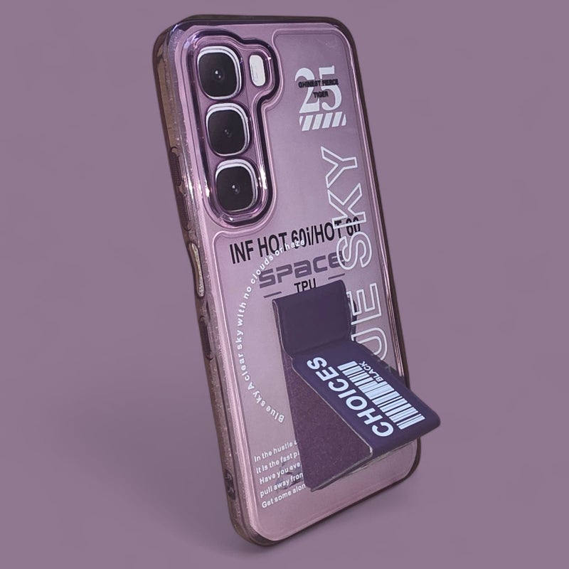 Blue Sky Premium Silicon Case Cover for Infinix Hot 60i With kickstand multicolor