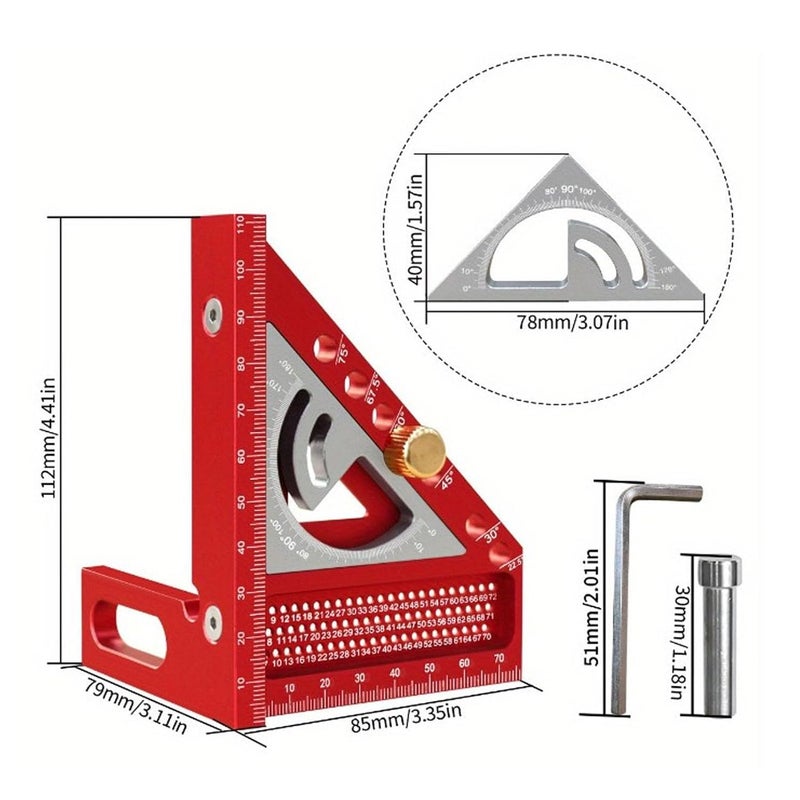 Local available supply 3D Multi Angle Measuring Ruler, 0-180 Degree Protractor & Carpenter Square, Anodized Aluminum Alloy Drawing Line Ruler for Woodworking, Pipe, 3D Objects (Red and Gray) Simple multi-feature practical build N/S/C nationwide deliver Priority based order prep Diverse purchase plan Month-round consistent deliver Home & professional compatible Cross-material combo compatible Multi-use well-engineered build Fixed delivery schedule Rack friendly Lightweight Easy store & transit build Durability boost selected material No overseas transit wait Wide range compatible material All budget friendly options Balanced structure Cross product combo compatible All condition fit Trendy natural assorted colors All user affordable trusted quality Easy handling optimized design Local inventory listed item All user friendly build - Image 2