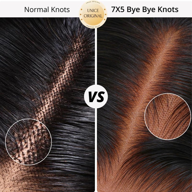 UNICE Bye Bye Knots Bob Wig Human Hair Bleached Invisible Knots 7x5 Lace Front Wigs Human Hair Pre Everything Glueless Wigs Pre Plucked Pre Cut Lace 10 inch - Image 4