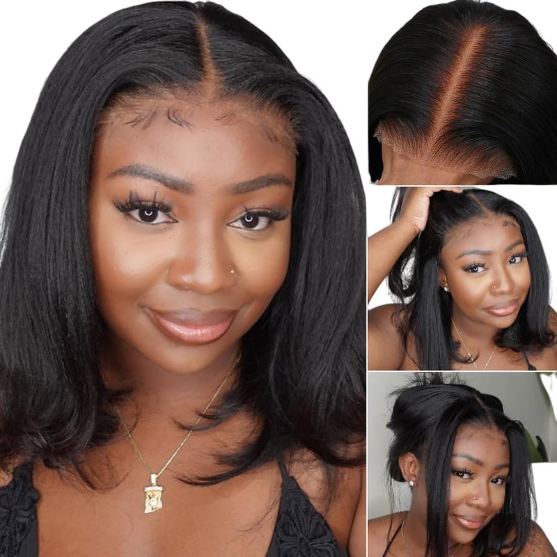 UNICE Bye Bye Knots Bob Wig Human Hair Bleached Invisible Knots 7x5 Lace Front Wigs Human Hair Pre Everything Glueless Wigs Pre Plucked Pre Cut Lace 10 inch - Image 5