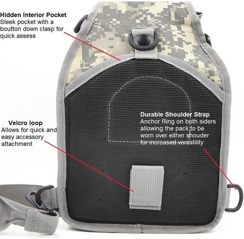 FAMI Outdoor Tactical Bag Backpack, Military Sport Bag Pack Sling Shoulder Backpack Tactical Satchel for Every Day Carry (ACU) - Image 4