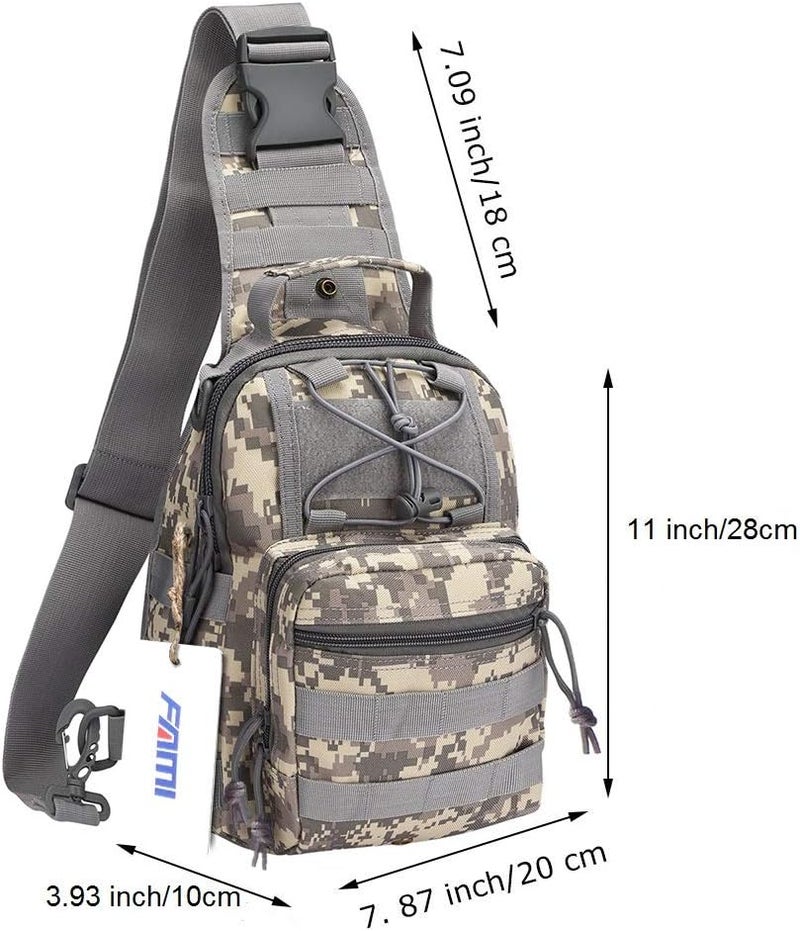 FAMI Outdoor Tactical Bag Backpack, Military Sport Bag Pack Sling Shoulder Backpack Tactical Satchel for Every Day Carry (ACU) - Image 2