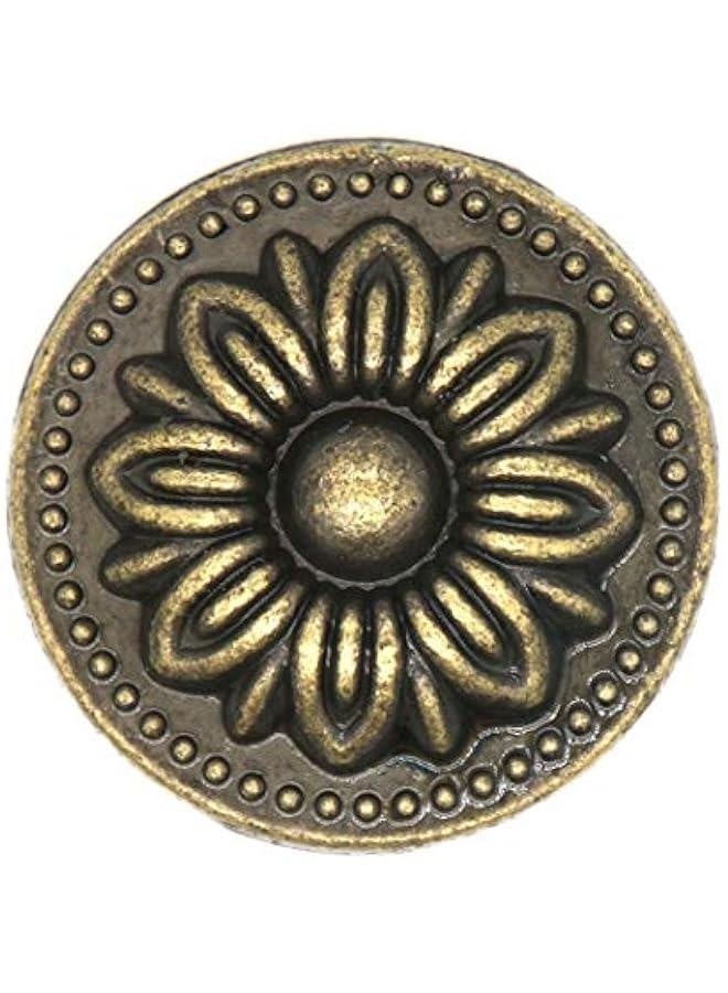 8 PCs Vintage Antique Brass Knobs Handles Pulls with Flower Pattern for Cabinet Drawer Door - Image 4