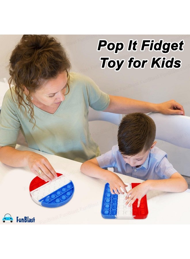 فنبلاست مجموعة FunBlast Pop it (عبوة من لعبتين Popit)، ألعاب أطفال، ألعاب فيدجيت، لعبة Pop it، لعبة Push Pop Bubble Fidget الحسية، لعبة تخفيف التوتر Fidget الحسية، هدايا مبتكرة للبنات والأولاد والأطفال (26) - Image 4