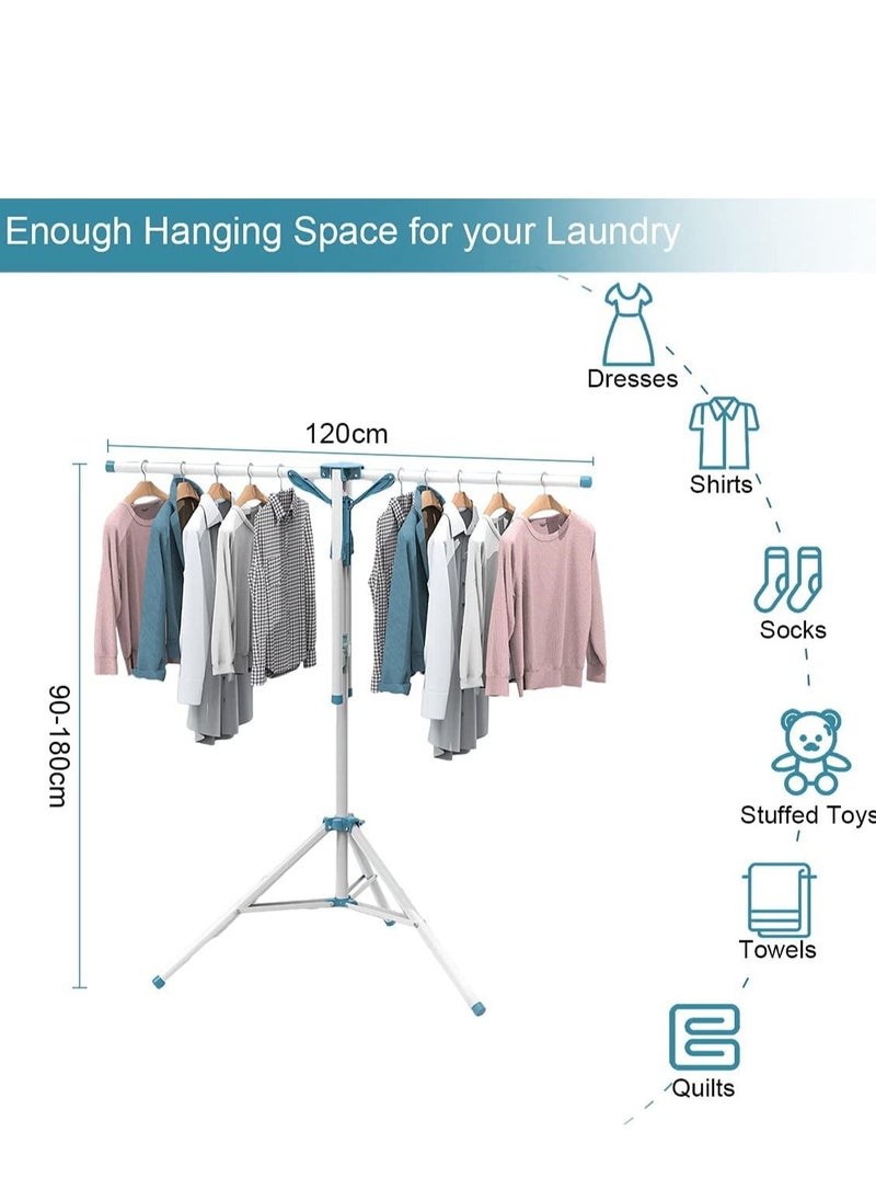 Arabest Tripod Clothes Drying Rack with 4 Branches, Foldable Stainless Steel Garment Dryer Stand for Indoor Outdoor Saving Space  - Image 2