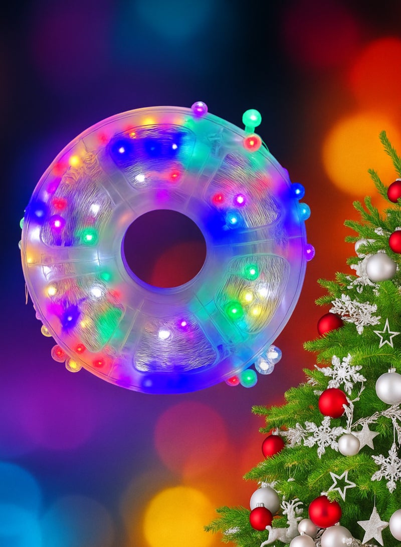 سلسلة أضواء LED متعددة الألوان على شكل كرة كريستال بطول ٥٠ مترًا | أضواء زينة خرافية لأعياد الميلاد، والديوالي، والحفلات، وحفلات الزفاف، وديكورات المنازل | إضاءة LED مقاومة للماء للديكور الداخلي والخارجي - Image 4