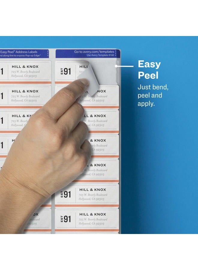 AVERY Avery Printable Address Labels with Sure Feed, 1" x 2-5/8", Matte Clear, 750 Blank Mailing Labels (05630) - Image 4