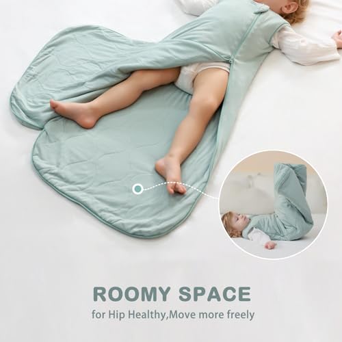 Mosebears Unisex Baby Sleep Sack 1.0 TOG, Supersoft Rayon Made from Bamboo Wearable Blanket with 2-Way Zipper(Sage,6-18 Months) - Image 4