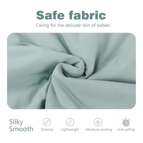 Mosebears Unisex Baby Sleep Sack 1.0 TOG, Supersoft Rayon Made from Bamboo Wearable Blanket with 2-Way Zipper(Sage,6-18 Months) - Image 5