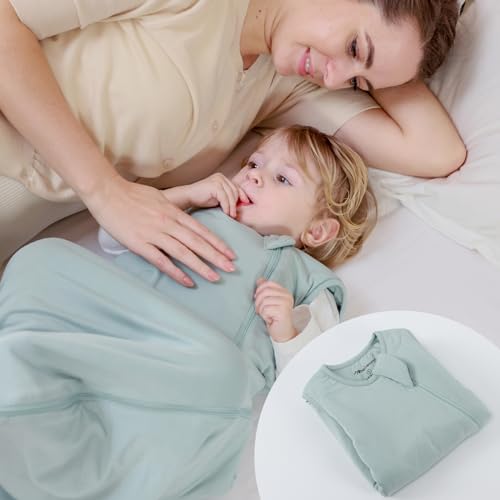 Mosebears Unisex Baby Sleep Sack 1.0 TOG, Supersoft Rayon Made from Bamboo Wearable Blanket with 2-Way Zipper(Sage,6-18 Months) - Image 3
