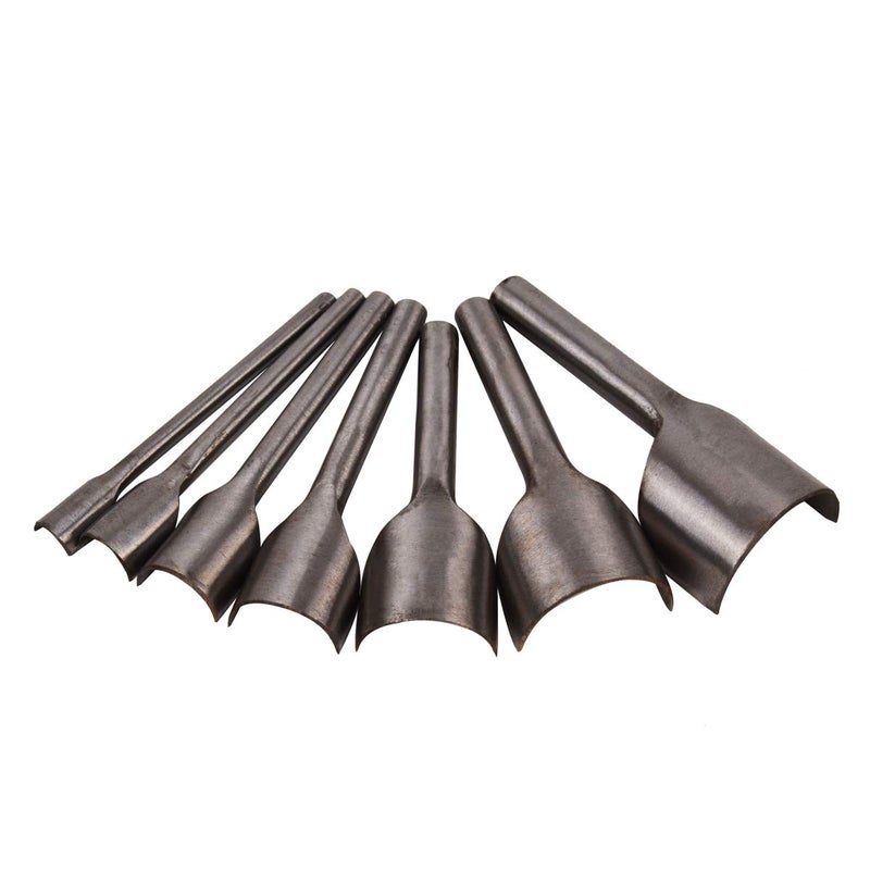 Baitaihem 7 Pcs Leather Craft Tools Half-Round Cutter Punch Strap Belt Wallet with 7 Size(10mm,15mm,20mm,25mm,30mm,35mm,40mm) Half-Round - Image 2