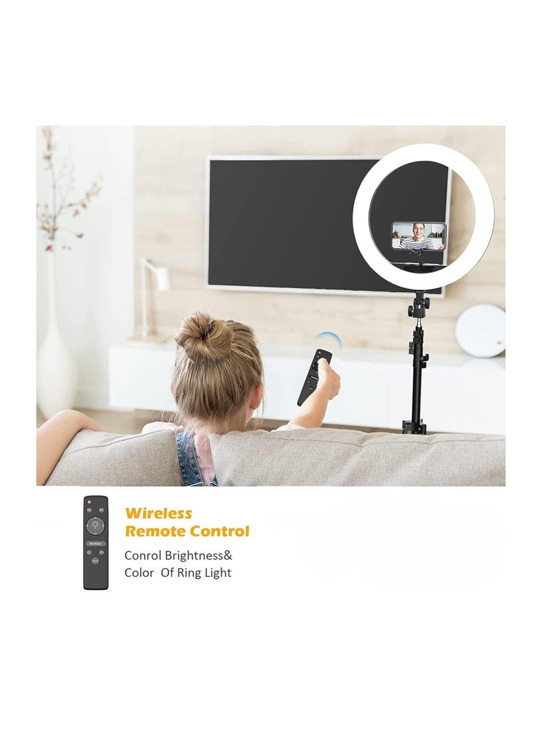 LED Ring Light with 3 Color Modes, Dimmable 72W for YouTube, Photography, Video, Live Streaming, TikTok, Makeup, and Vlogging (Includes 3 Stands + Remote Control, NP-21 + Stand) - Image 4